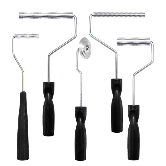 YOUEON 5 Pcs Fiberglass Roller Tools Kit, Fiberglass Laminating Rollers with Aluminum Head, Resin Laminating Roller Set for Mold, Composite Projects, Tub, Boat Repair