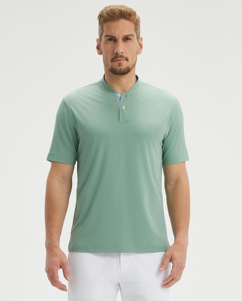 M MAELREG Men's Golf Shirts - Collarless Performance Dry Fit | Moisture-Wicking Short Sleeve Henley