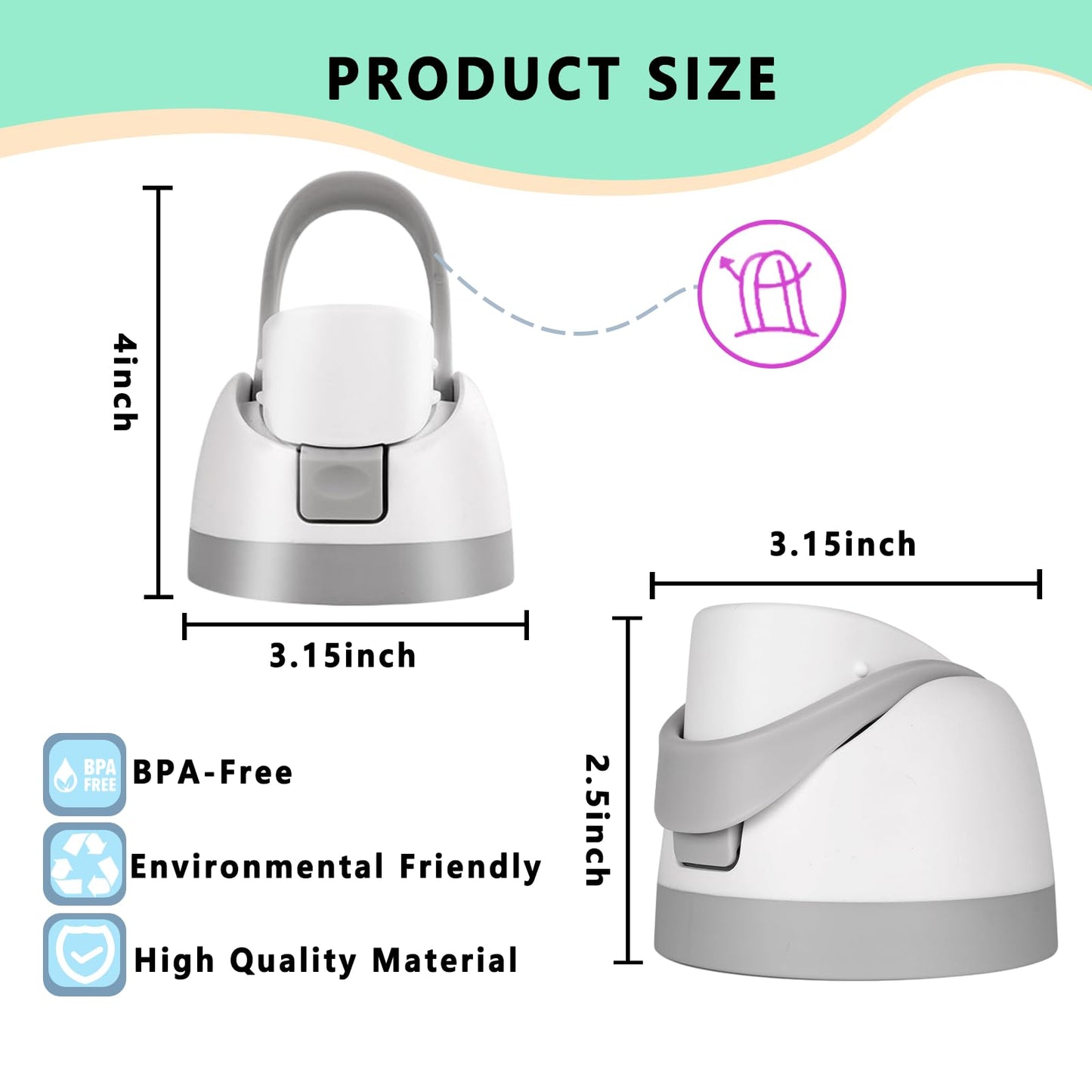 NTIERA Replacement Lid for Owala Freesip,Compatible with Owala Freesip Water Bottle 16oz 24oz 32oz 40oz,Premium Replacement Accessories for Owala Cap,LeakProof,BPA-Free(Ash White)