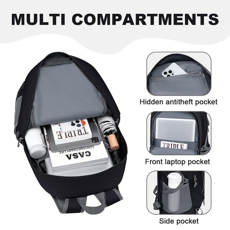 MIYCOO Backpack - Ultra Lightweight Packable Backpack for Travel Camping, 20L Hiking Back Pack Waterproof Foldable Daypack for Men Women Black