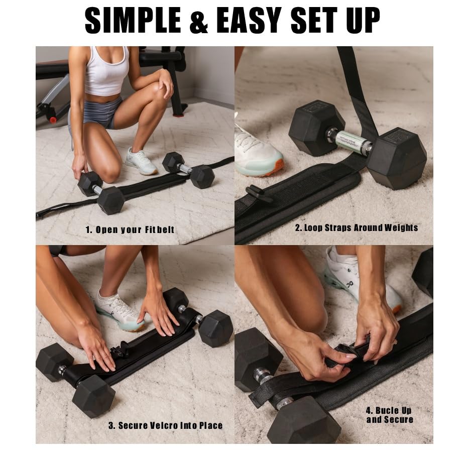 Hip Thrust Belt for Dumbbells - Booty Trainer & Glute Workout Equipment - Booty Belt for Hip Thrust - Yoga Ball - Magnetic Towel – at Home Gym Essentials for Women