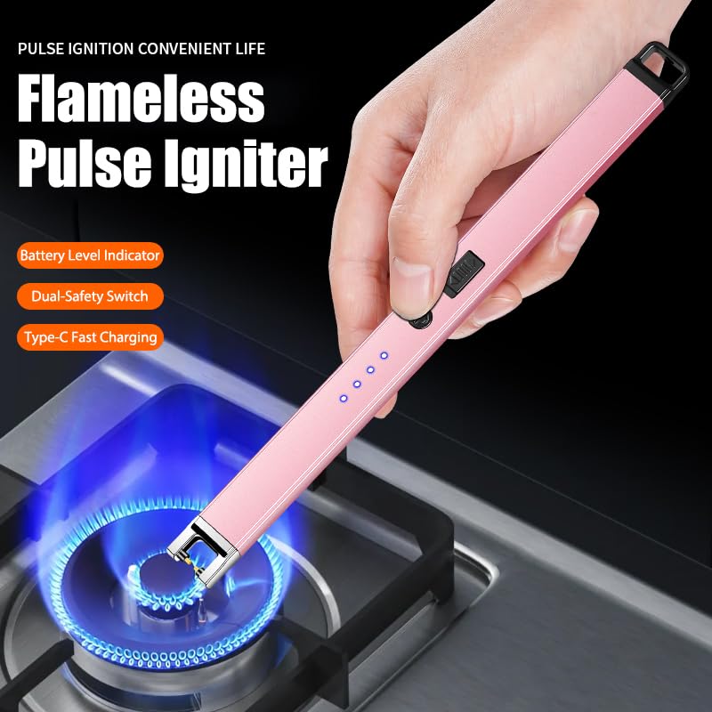 Electric Candle Lighter - Flameless Windproof USB Rechargeable - Blue