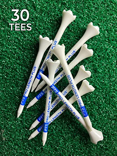 Plastic Golf Tees - 3-1/4 Inch, 30 Count - Durable Low-Resistance