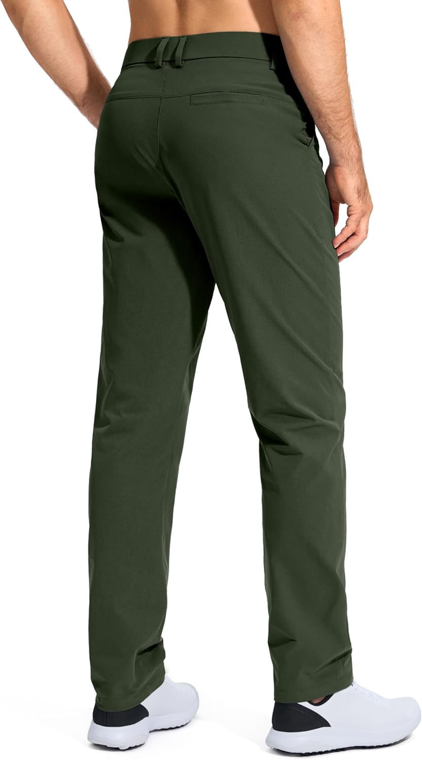 Pudolla Men's Golf Pants - Lightweight Stretch Casual Trousers with Pockets | Quick Dry, Comfy Fit (30"/32"/34")