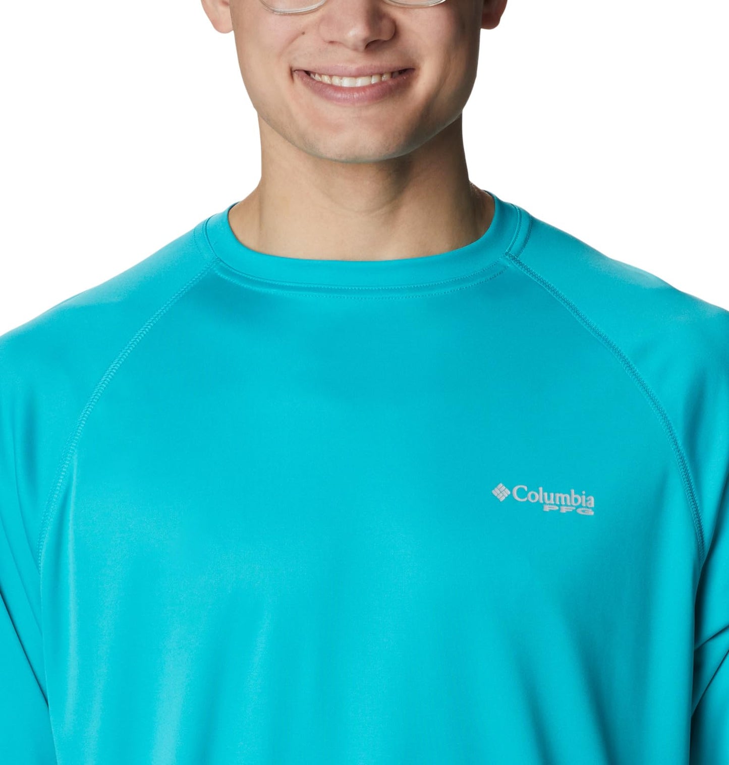 Columbia Men's Terminal Tackle Long Sleeve Shirt, Turquoise/Cool Grey Logo, 2X Big