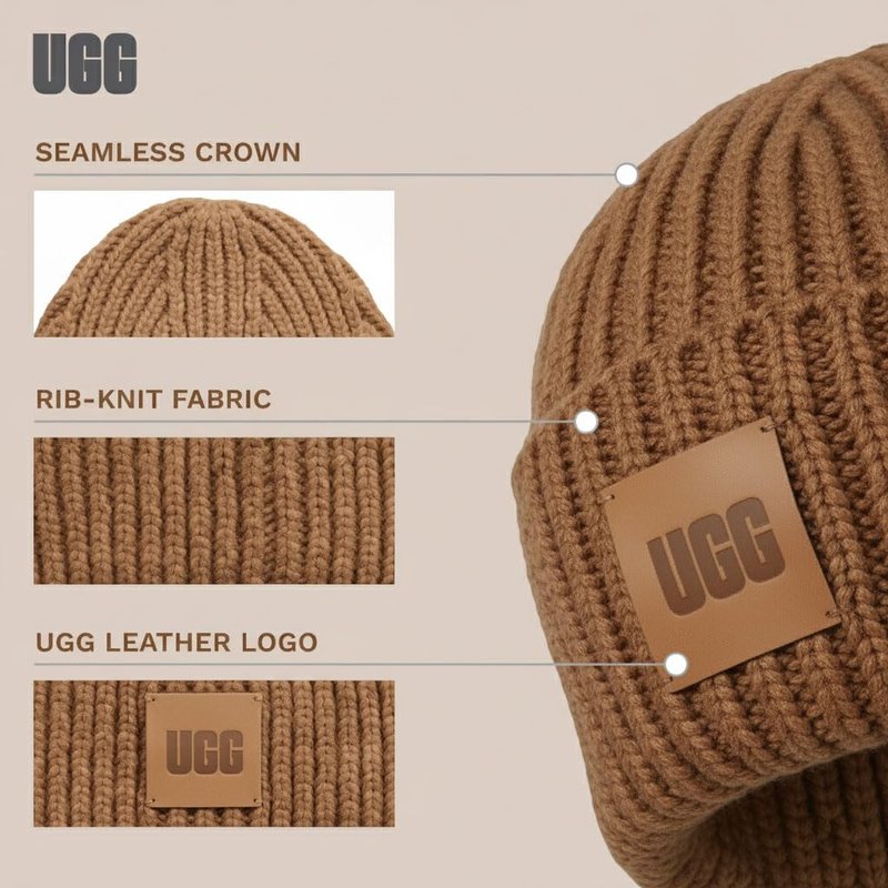 UGG Men's Chunky Rib Beanie, Camel, One Size