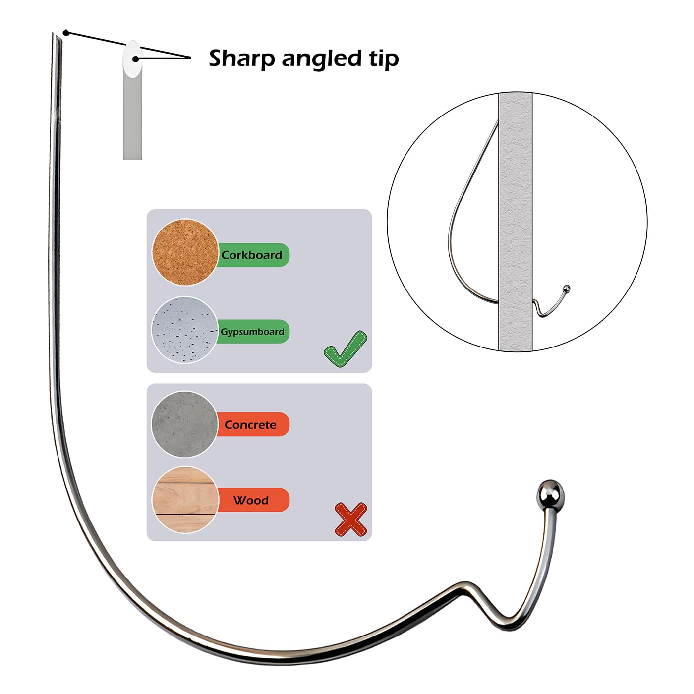 JOAWSOME Picture Hangers Super Hooks and Office Pack 40Pcs for Drywall Picture Hanging Hooks Heavy Duty Supports Up to 100 Pounds for Hanging Pictures, Photos, Frames, Planters, Art, Clock (Hook-04)