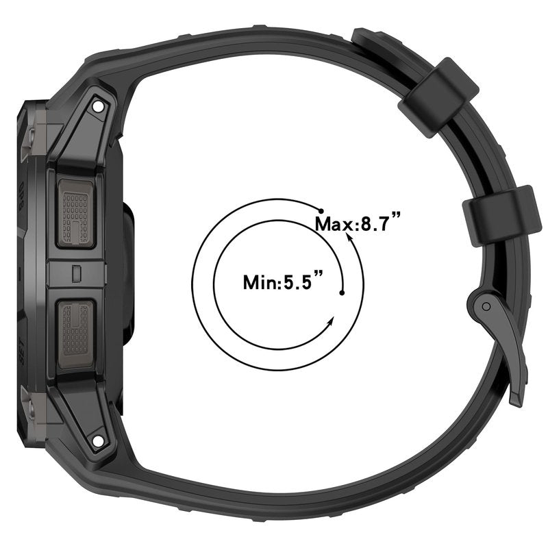 MOTONG Compatible with Garmin Instinct 3 45mm Replacement Band - Repalcement Silicone Wrist Watch Strap Band Compatible with Garmin Instinct 3 50mm(Black)