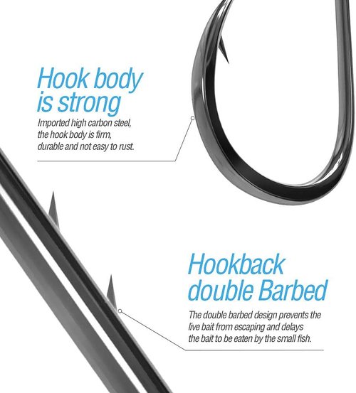 DONQL Fishing Hooks - 600Pcs Barbed Carp Single Hook Kit for Freshwater & Saltwater | Carbon Steel