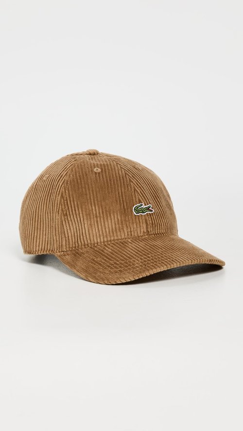 Lacoste Unisex Cotton Velour Cap, Date Brown, One Size