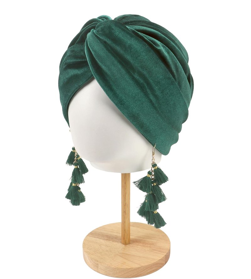 Women Turban,Cozy Polyester Velvet Turban Hats,Indian Turbans Hats Head Wraps Beanie,African Cap for Women