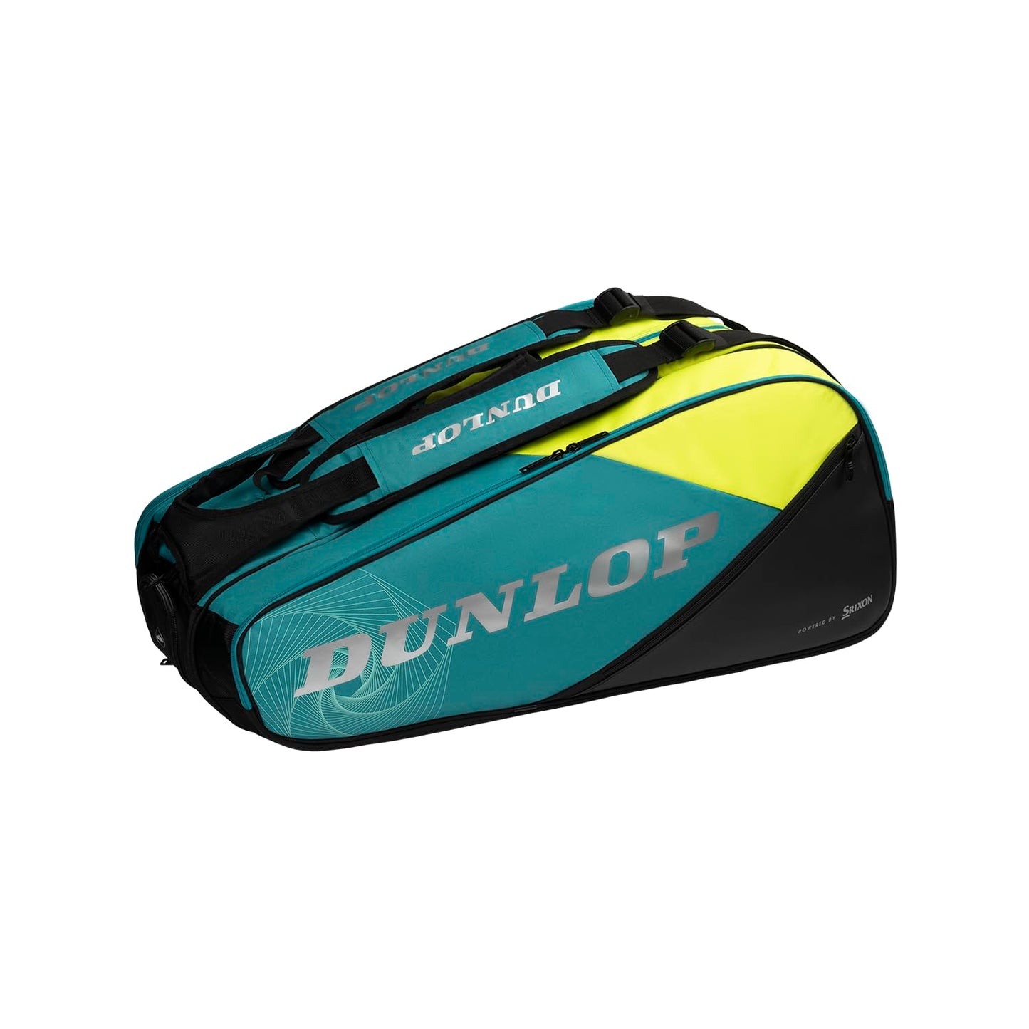 Dunlop Sports SX Performance Tennis Bag, Black/Yellow/Teal - 12-Racket