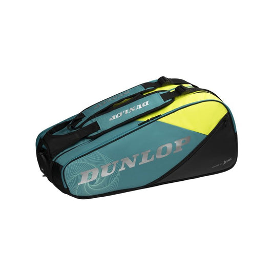 Dunlop Sports SX Performance Tennis Bag, Black/Yellow/Teal - 12-Racket