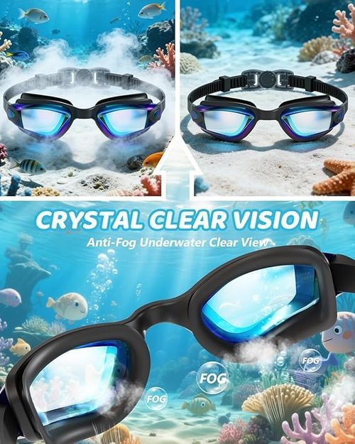 Aegend Swim Goggles - 3-Pack Youth Swimming Goggles for Ages 3-14 | Comfort Fit & Anti-Fog Design