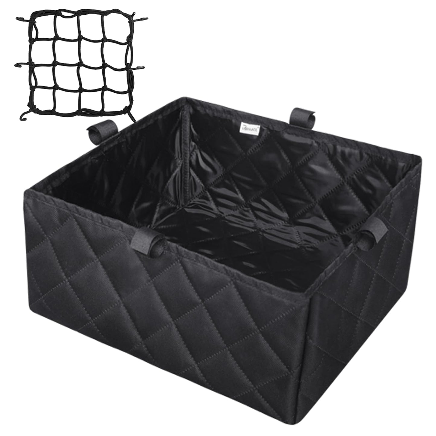 RAYMACE Bike Basket Liner & Cargo Net, Reusable Thickened Lining Bicycle Basket Accessory Fits Most Bikes and E-Bike Baskets