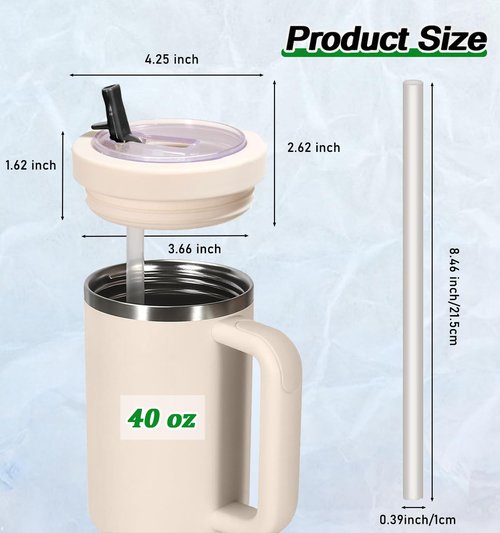 Leak Proof Lid for Stanley Quencher 40 oz, 2 Pack Flip Straw Cover Top for Stanley Cup Accessories, 40 oz Tumbler Lid & Straw Set 100% Spill Proof-【Food Grade Silicone Material】