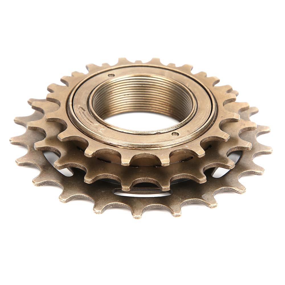 Tomotato Bicycle Freewheel, 3-Speed Threaded Freewheel with 16/19/22T Sprockets, Metal Replacement Part for Single Speed Mountain Road Bikes