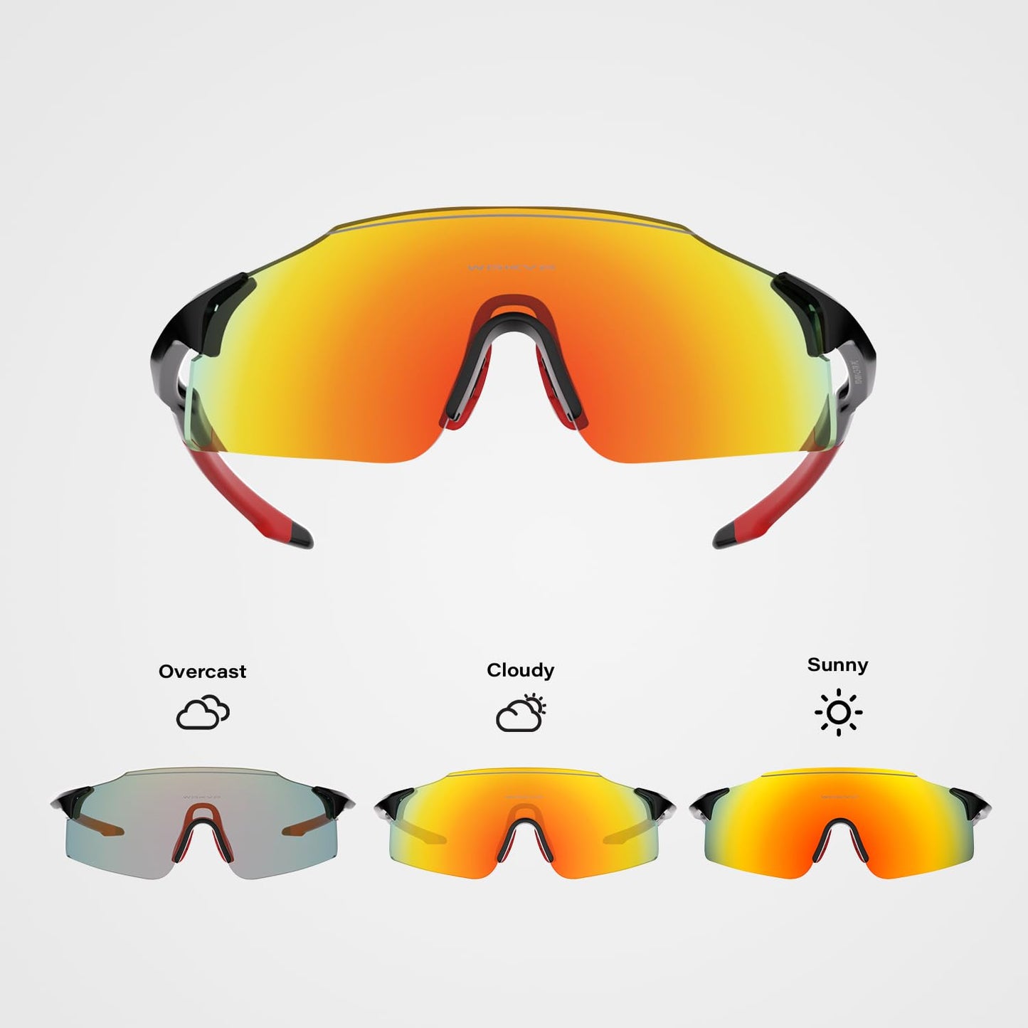WGKVP Sports Sunglasses,UV400 Protection Cycling Glasses,Outdoor Sports Glasses For Men and Women(Orange red)