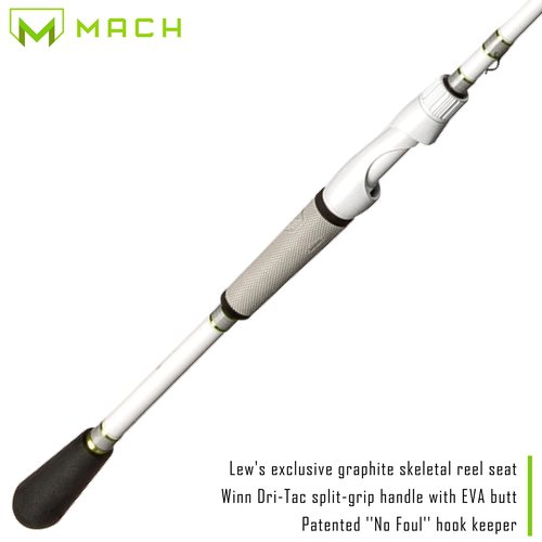 Lew’s MACH 1 Spinning Fishing Rod, 7-Foot, 1-Piece IM7 Graphite Rod with Medium Power and Fast Action, Winn Dri-Tac Split-Grip