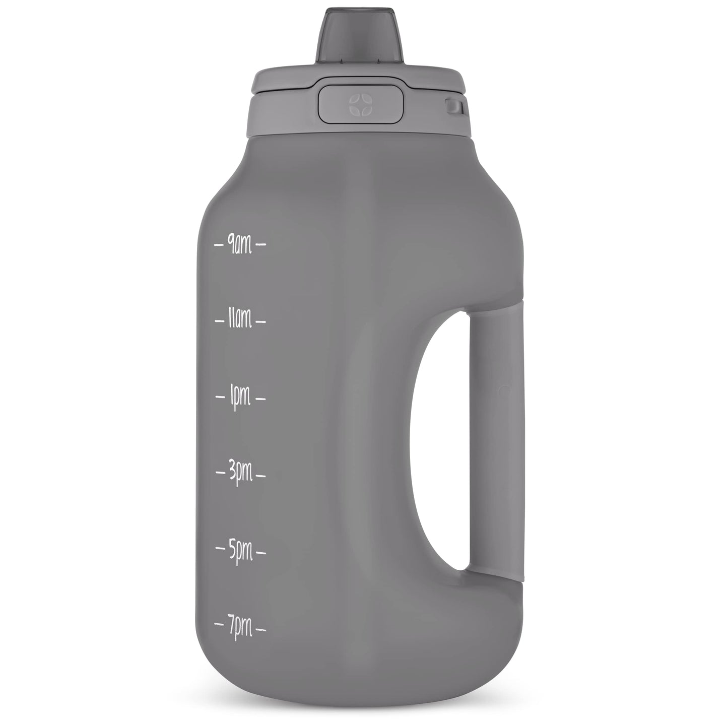 Ello Hydra 64oz BPA-Free Plastic Water Jug with Time Markers, Grey