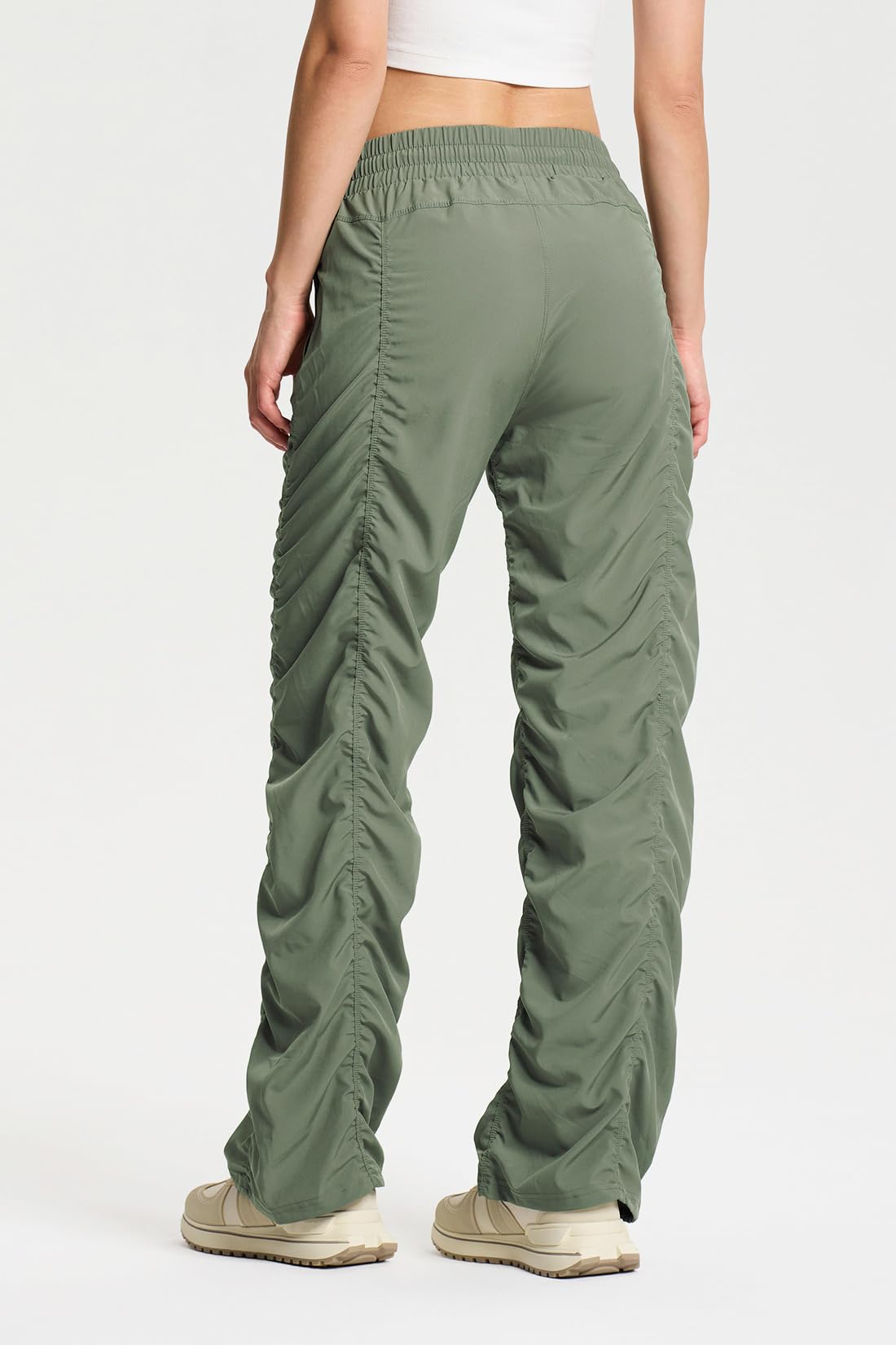 Yogipace Women's Lightweight Wrinkle Resistant Dance Studio Pants,Travel Pant with UV Protection,31",Grey Sage,Size M