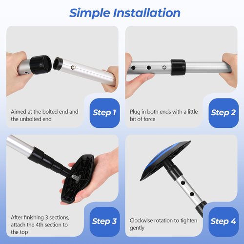 GearRoot Portable Golf Travel Bag Support Pole, Aluminum Alloy Rod Golf Club Protector with ABS Support Cover, Anti-Impact Club Travel Bag Support System Protect Clubs from Impact, Blue