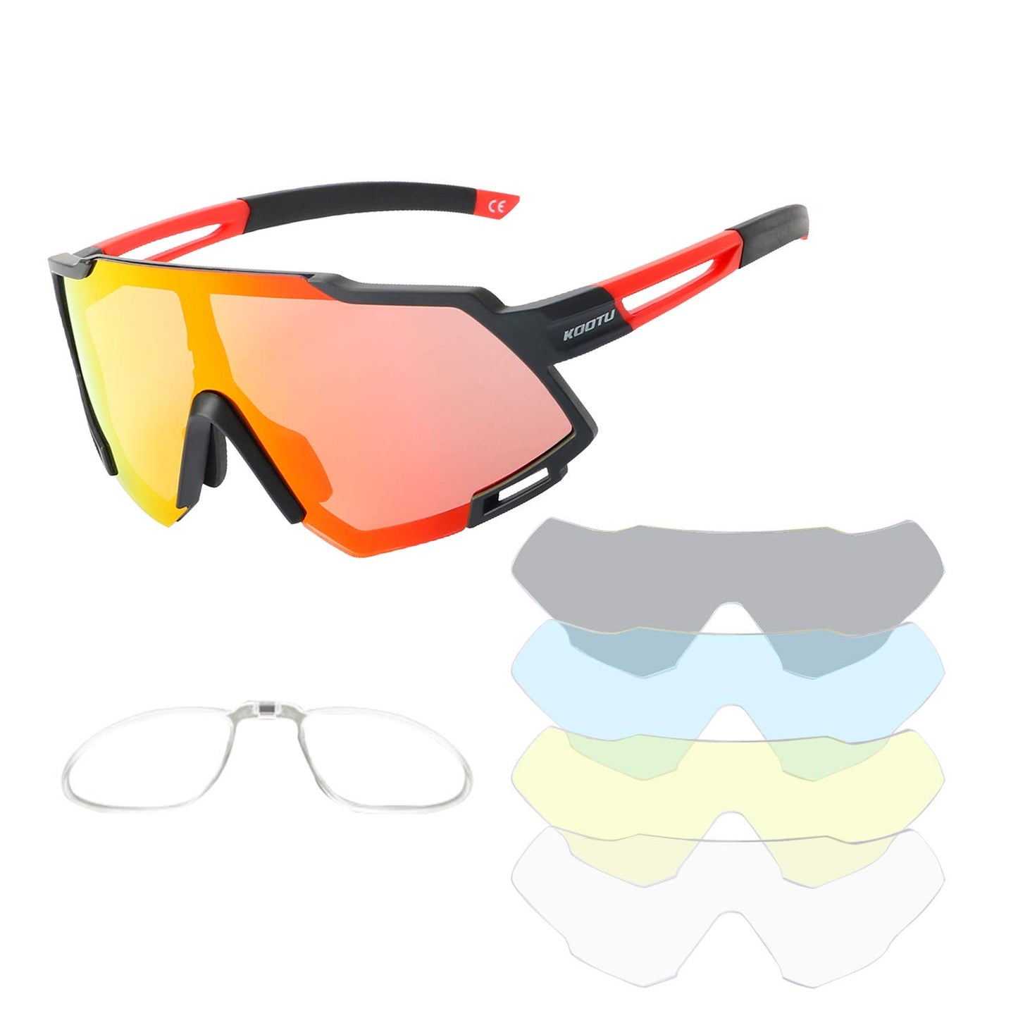 SAVADECK Polarized Cycling Sunglasses with 5 Interchangeable Lenses, Mens Womens Running Baseball Golf Driving Glasses