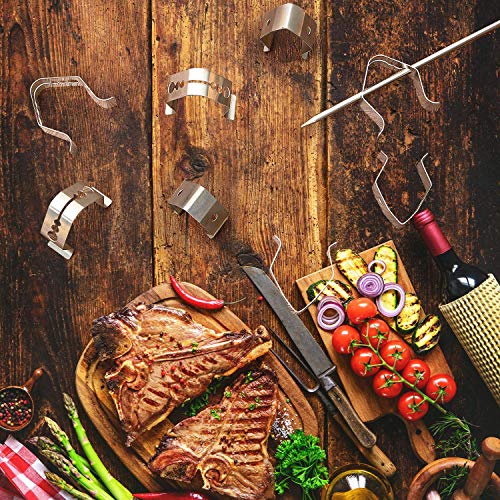 8-Pack Meat Grill Thermometer Probe Holder Clips - 2 Designs