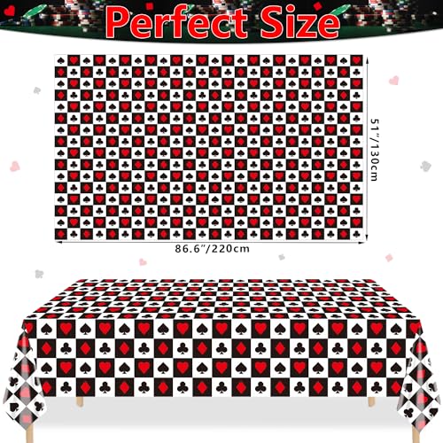 Casino Tablecloths - 2 Pack Poker Table Covers, 51 x 86.6 Inch