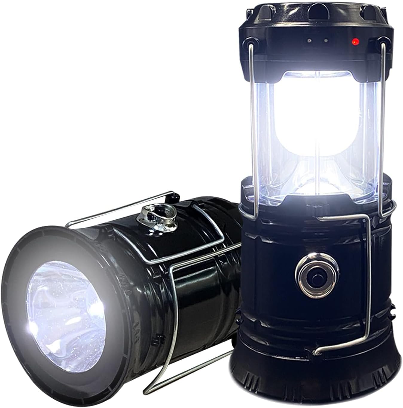 XTAUTO Collapsible Camping Lantern - 2-Pack Solar USB Rechargeable LED Lights for Outdoor & Emergency Use