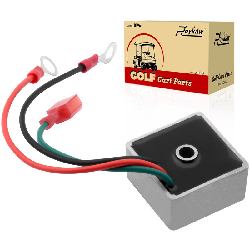 Roykaw Golf Cart Voltage Regulator Rectifier Compatible with EZGO (1994-up) Gas Vehicles, Club Car (1984-1991) 4-Cycle and Columbia/ParCar (1982-1994) 2-Cycle Models, OEM# 27739G01, 74510-85, 435-203