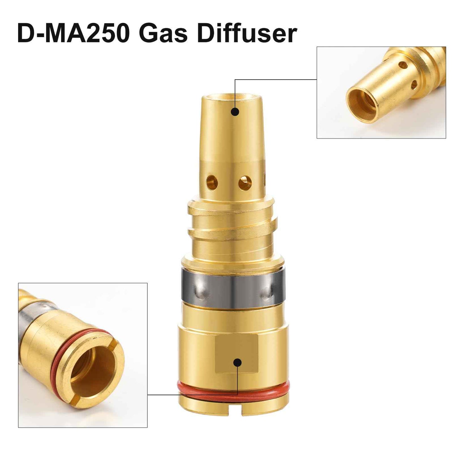 Welding Knight MIG Welding Gas Diffuser D-MA250 for Miller AccuLock S Diffuser Fits Bernard Style MDX-250 MIG Gun (2-PK)