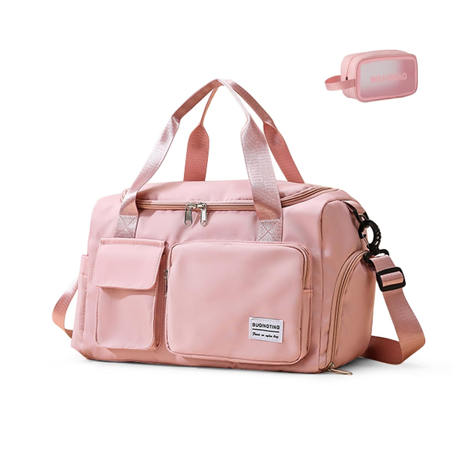 Cow Printed Gym Bag for Women, Waterproof Duffle Bag Carry On Weekender Bag with Shoe Compartment & Wet Pocket, Tote Bag for Travel, Workout, Sport