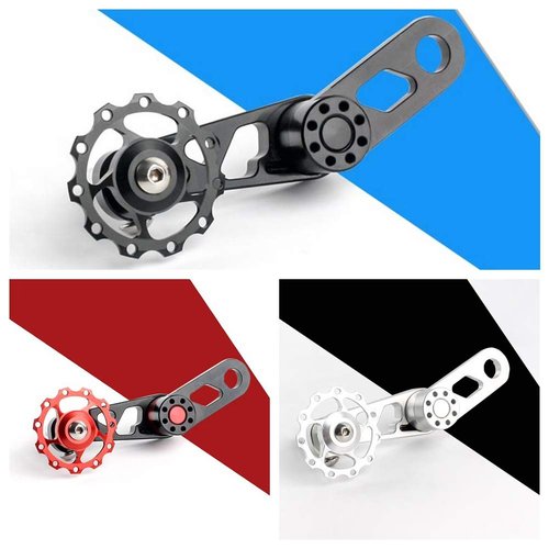 Coherny Single Speed Bike Chain Tensioner Lightweight Aluminum Alloy Bicycle Replacement Accessories (Black)