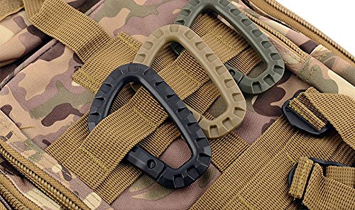6pcs Lightweight Plastic D-Ring Carabiner Clips - Orange