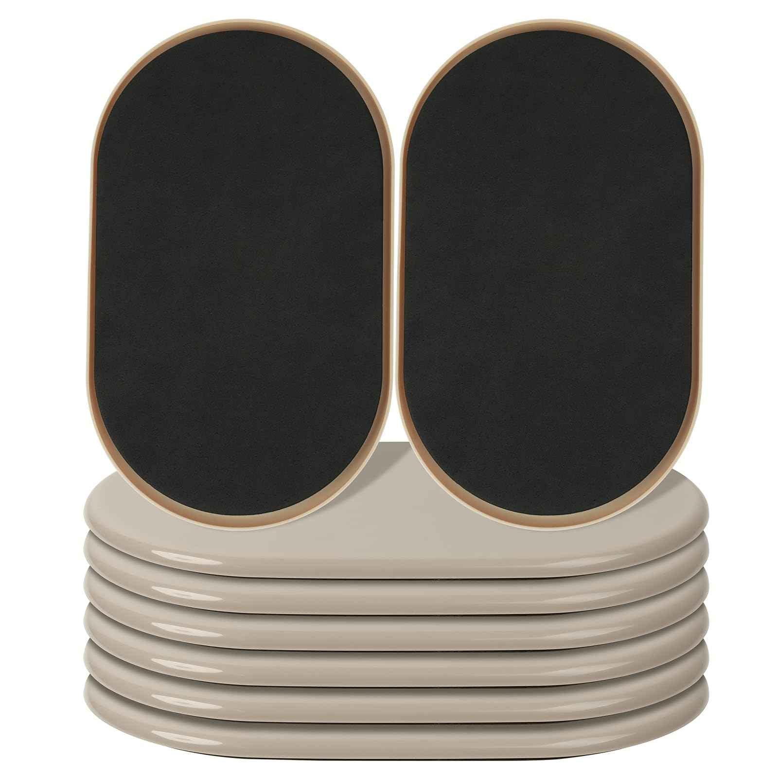 Kayzn 8 Pack Furniture Sliders, 9-1/2" x 5-3/4" Large Furniture Sliders for Carpeted Floors, Reusable Moving Pads Sliders for Heavy Furniture - Effortless Moving and Surface Protection