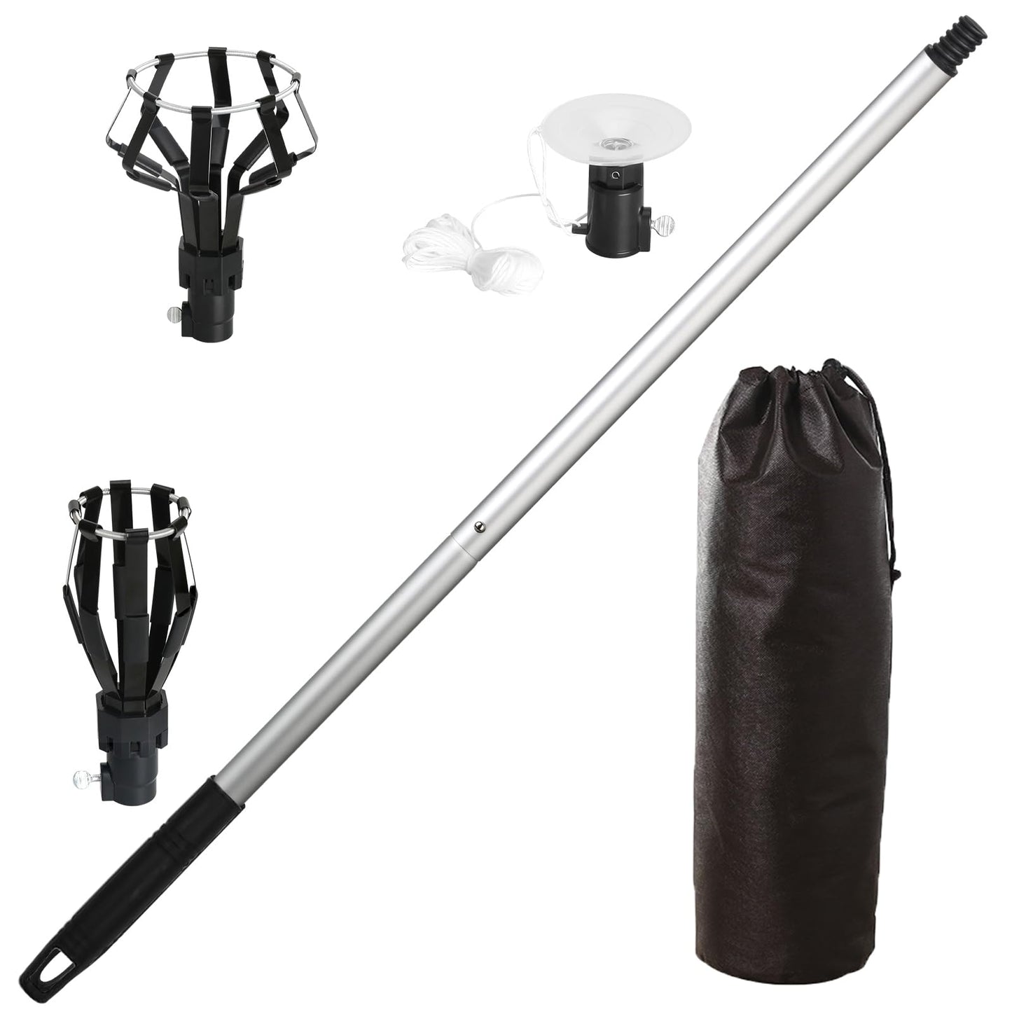 momolove 12FT Light Bulb Changer for High Ceilings, Light Bulb Extension Pole Changer,Light Bulb Extension Pole Changer with 3 Adapters and Carrry Bag