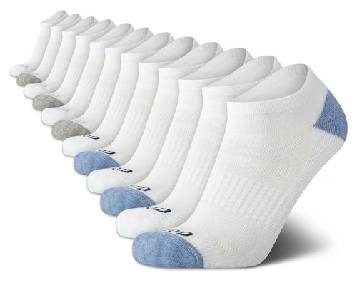 IZOD Men's Low Cut Socks - 12 Pack Athletic No Show Socks for Men (6-12.5), Size 6-12.5, All White