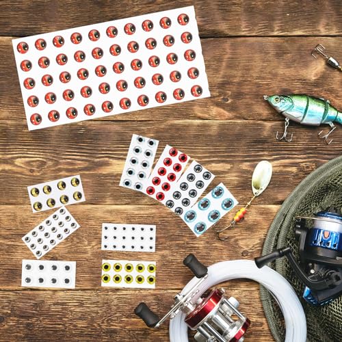 3D Fishing Lure Eyes - 12mm Silver Tone Waterproof Stickers