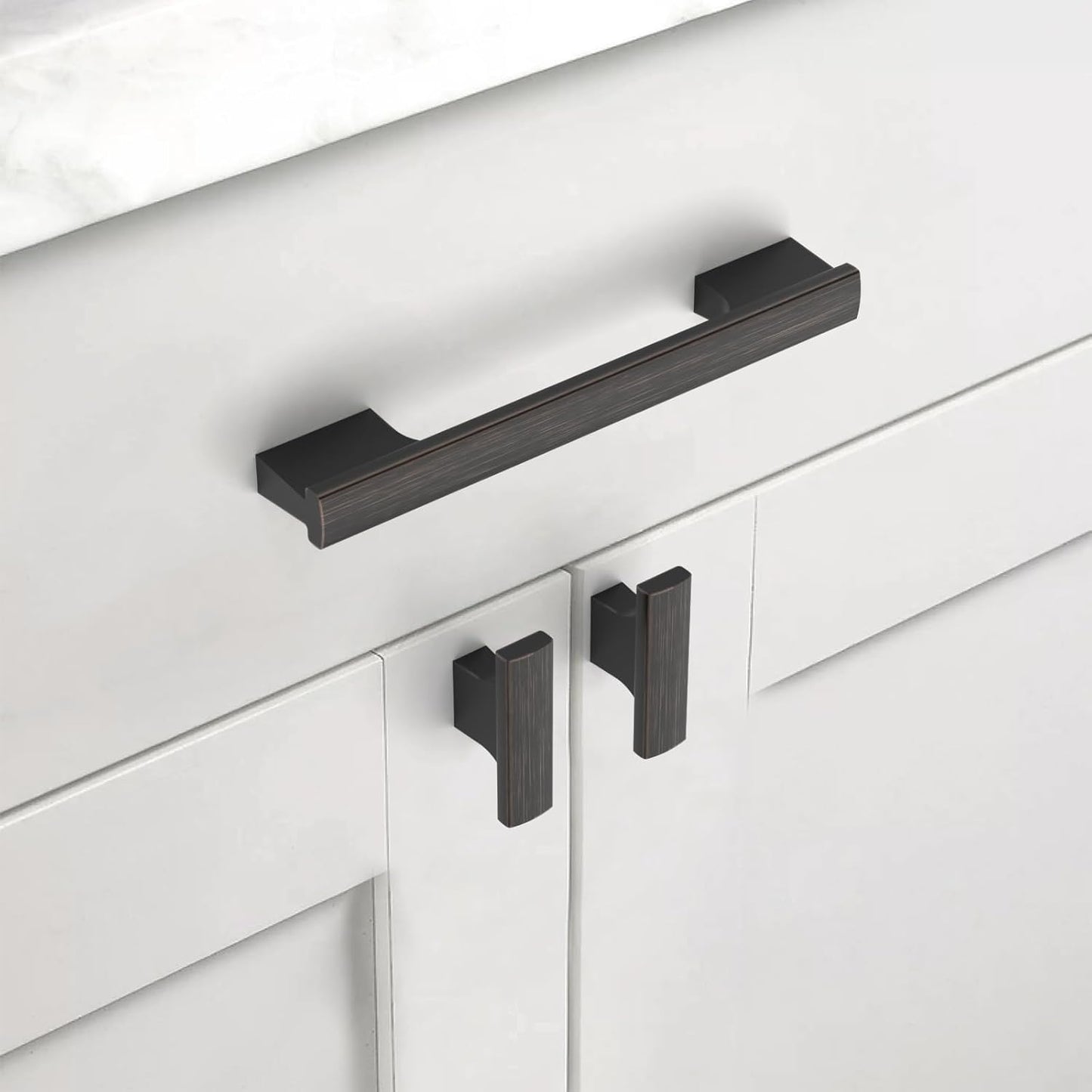 30 Pack Matte Black Kitchen Cabinet Knobs - Durable Zinc Drawer Hardware for Dressers