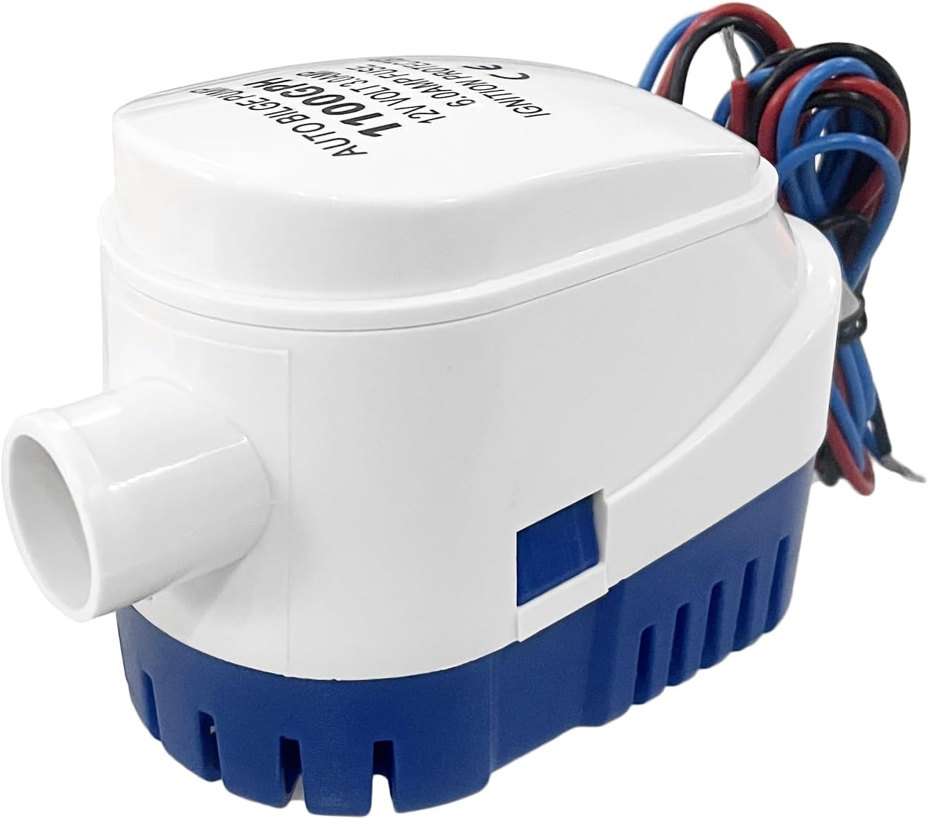 Regine Switzerland Automatic Submersible Bilge Pump - 1-1/8 Inch Dia, 12V 1100GPH with Built-in Float Switch