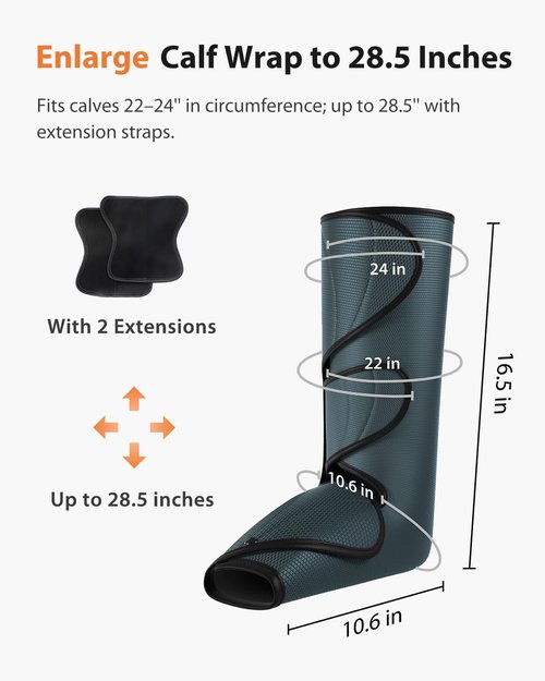CINCOM Leg Massager - Heat & Compression Therapy for Circulation & Pain Relief | Calf Massager