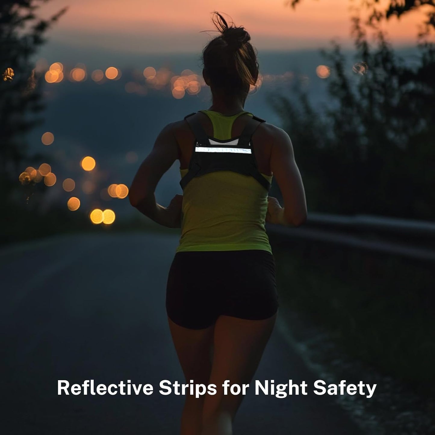 NOOLA Running Chest Pack - Lightweight Reflective Vest for Men & Women | Ideal for Jogging, Cycling, EDC - White