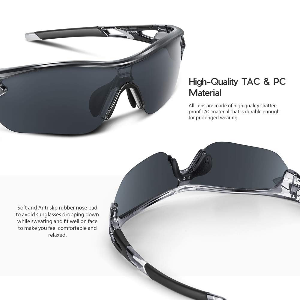 BEACOOL Polarized Sports Sunglasses for Men Women Youth Baseball Cycling Running Driving Fishing Golf Motorcycle TAC Glasses