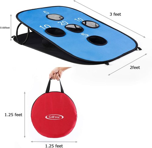 G4Free Portable Collapsible Cornhole Game Set - 5 Holes, 8 Bean Bags, 3ft x 2ft for Camping & Travel