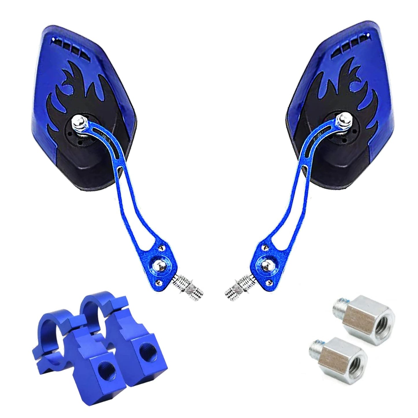 Nakazawa Bicycle Mirrors for Handlebars, Adjustable Rearview Mirror for Motorcycle, Electric Bike, Blue