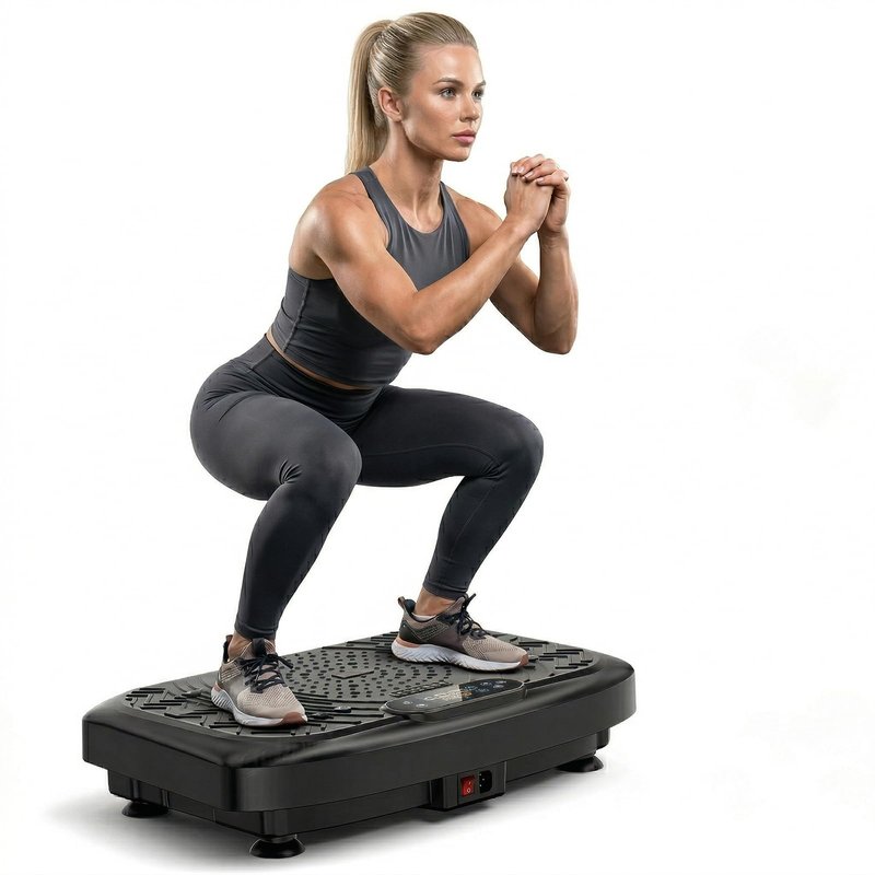 Taevno Vibration Plate Exercise Machine, Compact Vibration Platform for Full Body, Vibrating Plate for Lymphatic Drainage with Resistance Bands(Lacquer Black)