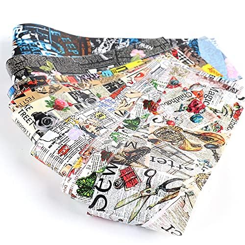 Newspaper Style Nail Art Transfer Foil - 10 Sheets Magazine Print Decals