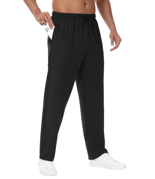 Kinglaman 4 Pack Mens Athletic Sweatpants Gym Workout Joggers Pants Running Jogging Pants for Men 2 Black 1 Blue 1 Gray Large