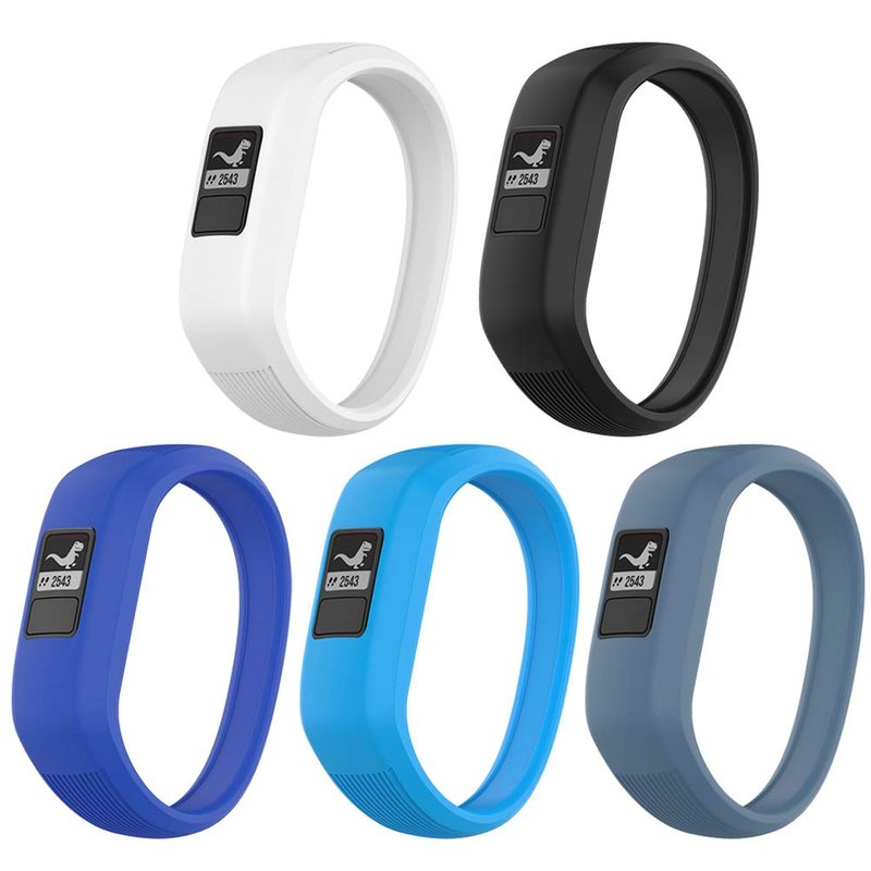 Watbro Compatible with Garmin Vivofit JR/Vivofit JR2/ Vivofit 3, Soft Silicone Adjustable Stretchy Replacement Watch Bands with Buckle, 22mm, Black, White, Navy, Sky Blue, Slate